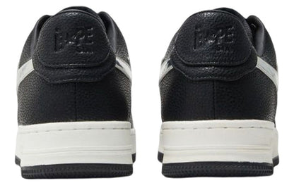 (WMNS) A BATHING APE Sta Leather Low 'Black White' 1I70-291-016-BLCKWHITE