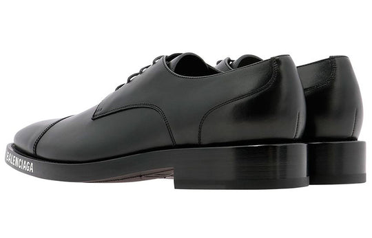 Balenciaga Logo Cap Toe Derby Shoes 'Black' 590716WA7201000