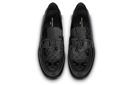 LOUIS VUITTON Major Loafers 'Black with Top Monogram' 1AAMYJ