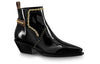 (WMNS) LOUIS VUITTON Matador Ankle Boots 'Black with Gold Chain and Monogram Straps' 1A8D0C