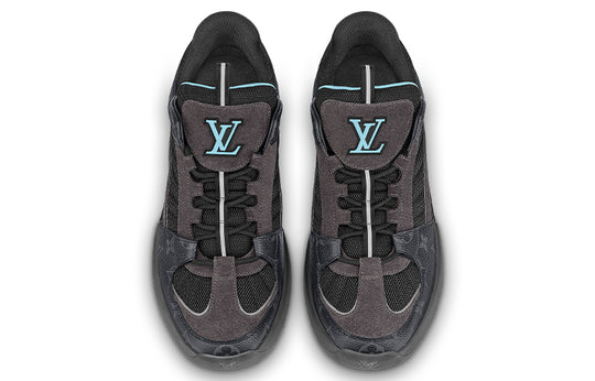 LOUIS VUITTON A View Sneakers 'Black Monogram with Blue' 1A9J6T