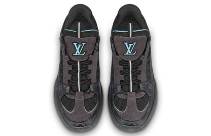 LOUIS VUITTON A View Sneakers 'Black Monogram with Blue' 1A9J6T