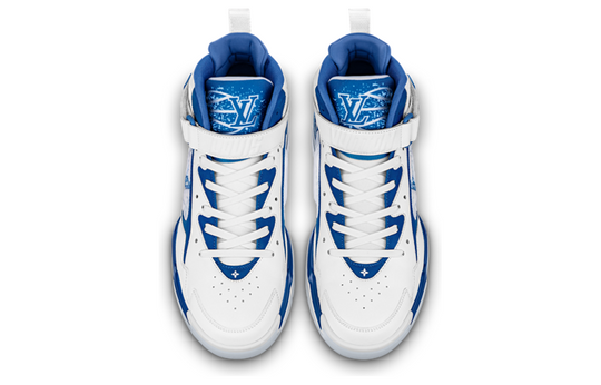 LOUIS VUITTON Trainer 2 Ankle Sneakers 'White with Blue' 1AB8TR