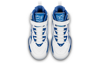 LOUIS VUITTON Trainer 2 Ankle Sneakers 'White with Blue' 1AB8TR