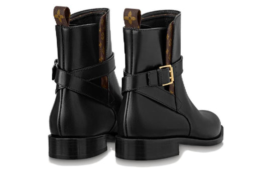 (WMNS) LOUIS VUITTON Westside Ankle Boots 'Black with Brown Monogram' 1ABUAU