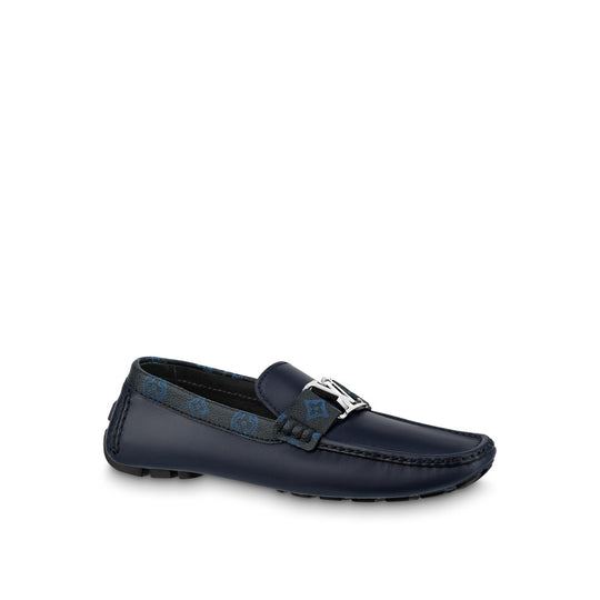 LOUIS VUITTON Monte Carlo Moccasin Shoes 'Navy with Monogram Collar' 1AANP0