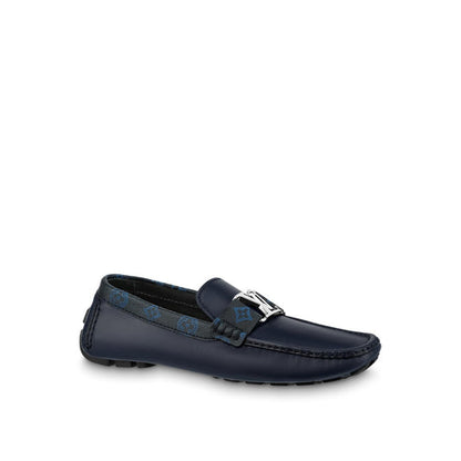 LOUIS VUITTON Monte Carlo Moccasin Shoes 'Navy with Monogram Collar' 1AANP0