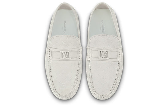 LOUIS VUITTON Hockenheim Moccasin Shoes 'White Minimonogram' 1ABM3T