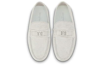 LOUIS VUITTON Hockenheim Moccasin Shoes 'White Minimonogram' 1ABM3T