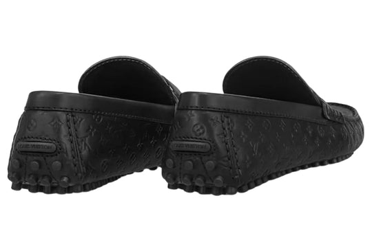 LOUIS VUITTON Hockenheim Moccasin Shoes 'Black Minimonogram' 1ABM4R