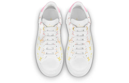 (WMNS) LOUIS VUITTON Time Out Sneakers 'White with Orange Ombre Monogram' 1A8SZG