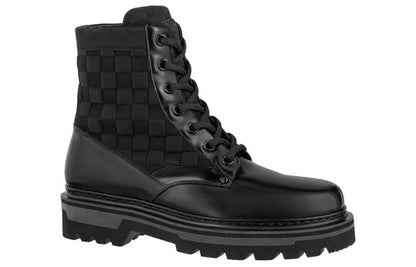 LOUIS VUITTON Flat Ranger Ankle Boots 'Black with Plaid' 1A9ACR