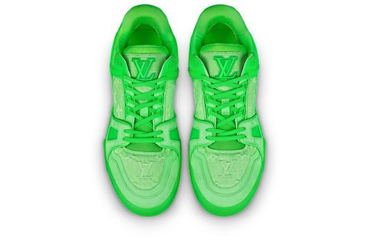 LOUIS VUITTON x Virgin Abloh Trainer Sneakers 'Neon Green with Monogram Fabric' 1A8KD8