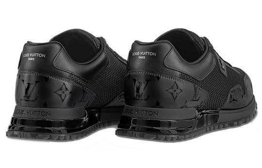 LOUIS VUITTON Run Away Sneakers 'Black Mesh with Monogram Deco' 1A9FFE