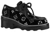 (WMNS) LOUIS VUITTON Beau Bourg Platform Shoes 'Black with White Monogram' 1A95Y9