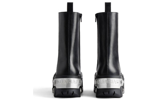 Balenciaga Bulldozer Lace Up Boots 'Black Matte Smooth Calfskin' 672502WBCQ11081