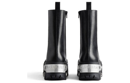 Balenciaga Bulldozer Lace Up Boots 'Black Matte Smooth Calfskin' 672502WBCQ11081