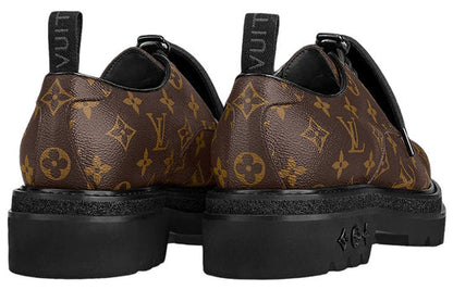 LOUIS VUITTON Black Ice Derby Shoes 'Black Brown Monogram' 1A8FUZ