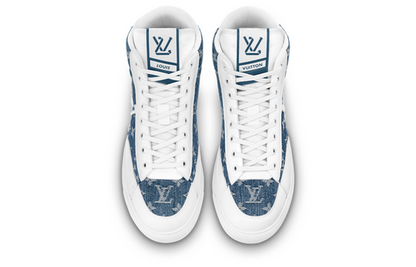 LOUIS VUITTON Charlie Ankle Sneakers 'White with Blue Denim' 1AA47F