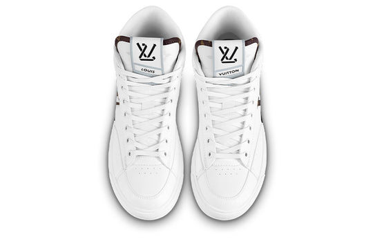(WMNS) LOUIS VUITTON Charlie Ankle Sneakers 'White with Side Brown Logo' 1AADRJ