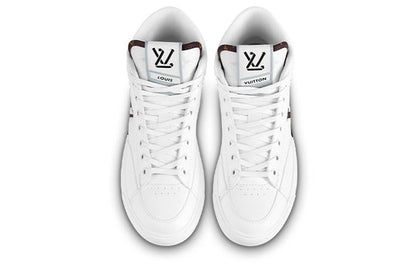 (WMNS) LOUIS VUITTON Charlie Ankle Sneakers 'White with Side Brown Logo' 1AADRJ