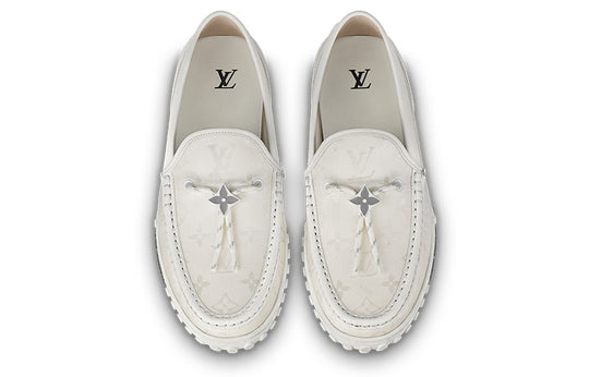 LOUIS VUITTON Racer Moccasins Shoes 'White Mesh Monogram' 1ABMLG