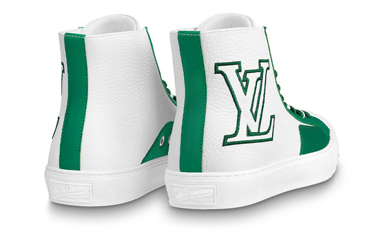 LOUIS VUITTON Tattoo Ankle Sneakers 'White Green' 1A8XWQ