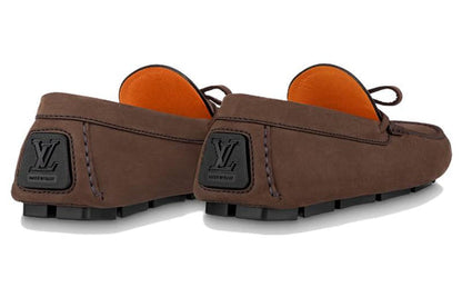 LOUIS VUITTON LV Driver Moccasins Shoes 'Brown with Black' 1ABMRA