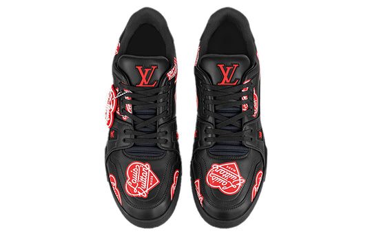 LOUIS VUITTON x Nigo Trainers 'Black with Red Logo Hearts' 1A9JAZ
