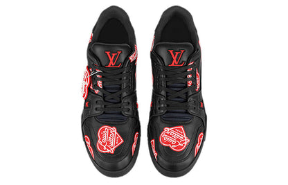 LOUIS VUITTON x Nigo Trainers 'Black with Red Logo Hearts' 1A9JAZ