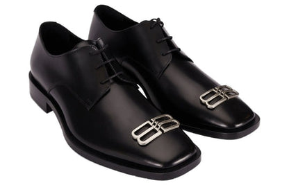 Balenciaga Rim Derby Leather Shoes 'Black' 712642WA8E11081