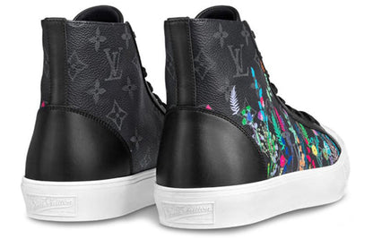 LOUIS VUITTON Tattoo Ankle Sneakers 'Black Monogram with Garden' 1A7R2A