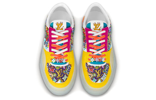 LOUIS VUITTON Ollie Suede Sequin Monogram Sneakers 'Yellow' 1A8Q48