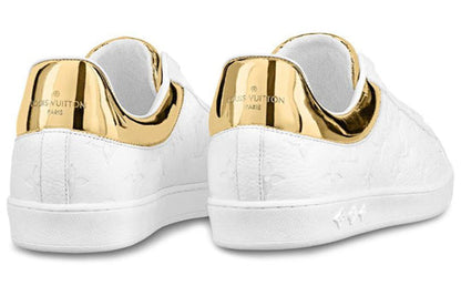 LOUIS VUITTON Luxembourg Sneakers 'White Logo Monogram with Gold Collar' 1A80YG