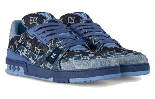 LOUIS VUITTON LV Trainers 'Blue Black Denim Monogram' 1AC4YT