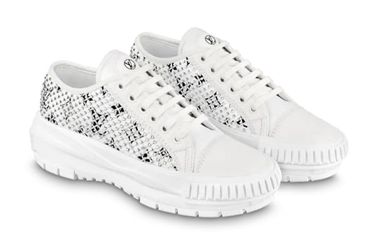 (WMNS) LOUIS VUITTON LV Squad Sneakers 'White with Crystal Monogram' 1A9RZ8