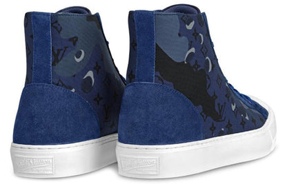 LOUIS VUITTON Tattoo Monogram Ankle Sneakers 'Blue Camo Monogram' 1A5YW1