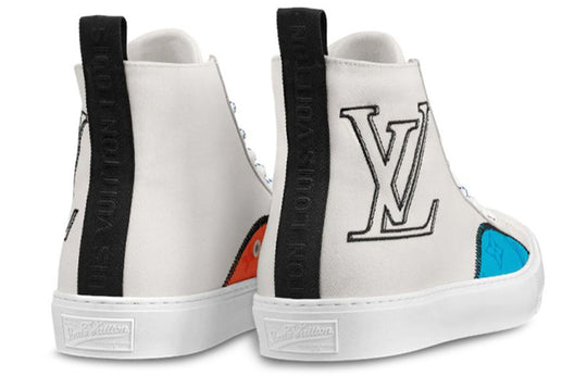 LOUIS VUITTON Tattoo Ankle Sneakers 'White Black with Blue Monogram' 1A7S5E