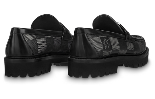 LOUIS VUITTON Major Loafers 'Grey Black Plaid' 1AAN6T
