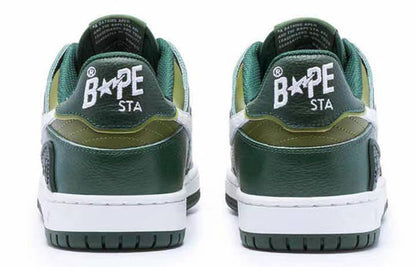 A BATHING APE Sk8 Sta Leather Low 'Green' 1J30-191-024-GREN