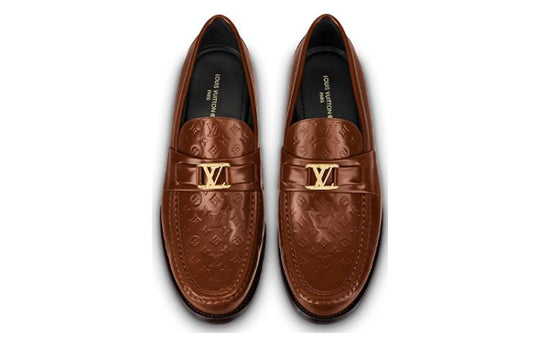 LOUIS VUITTON Major Loafers 'Patent Brown Monogram' 1AAMZU