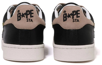 A BATHING APE SKULL Leather Low 'Black' 1I80-191-012-BLCK