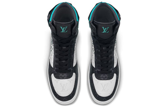 LOUIS VUITTON Rivoli Ankle Sneakers 'Metallic Blue with Black Monogram' 1A5YKP