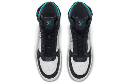 LOUIS VUITTON Rivoli Ankle Sneakers 'Metallic Blue with Black Monogram' 1A5YKP