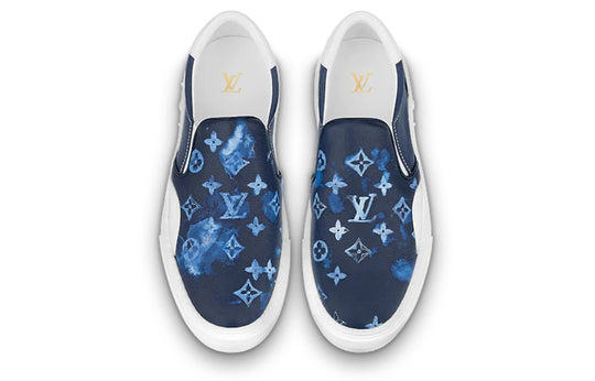 LOUIS VUITTON Ollie Slip-On Sneakers 'Denim Monogram' 1A8SN7