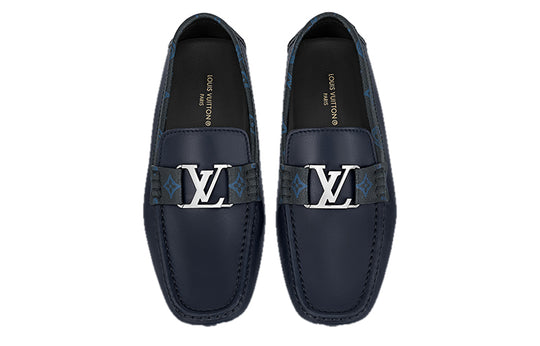 LOUIS VUITTON LV Monte Carlo Moccasin Shoes 'Navy with Monogram Collar' 1AANOW