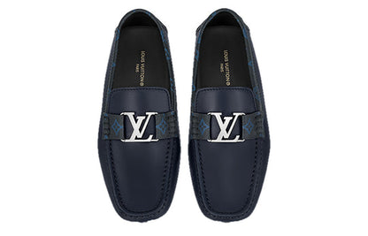 LOUIS VUITTON LV Monte Carlo Moccasin Shoes 'Navy with Monogram Collar' 1AANOW