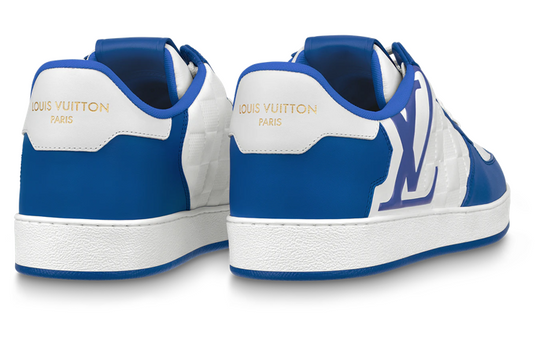 LOUIS VUITTON Rivoli Sneakers 'White Plaid with Blue Side Logo' 1ABFEX