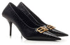 (WMNS) Balenciaga Square Knife BB Croc-Effect Leather Pumps 'Black' 734238WBE711000