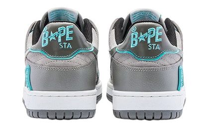 (WMNS) A BATHING APE Sk8 Leather Low 'Grey' 1I70-291-011-GREY